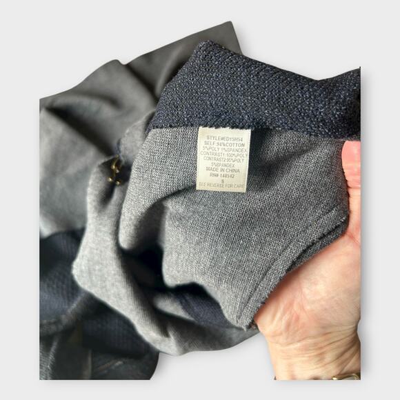 Aratta Silent Journey Drapey Asymmetrical Wrap Cardigan Navy Blue S Edgy Boho - Picture 10 of 11